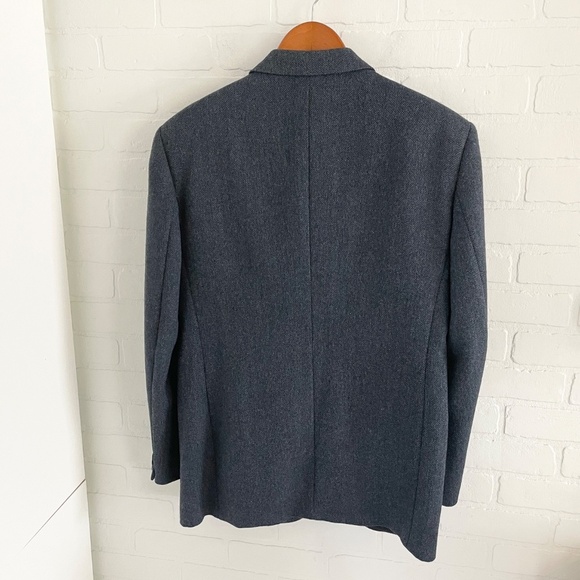 Like new Vintage Blazer Tweed Wool Blue Old Money Classic Business Casual Sz 42R - Picture 13 of 13